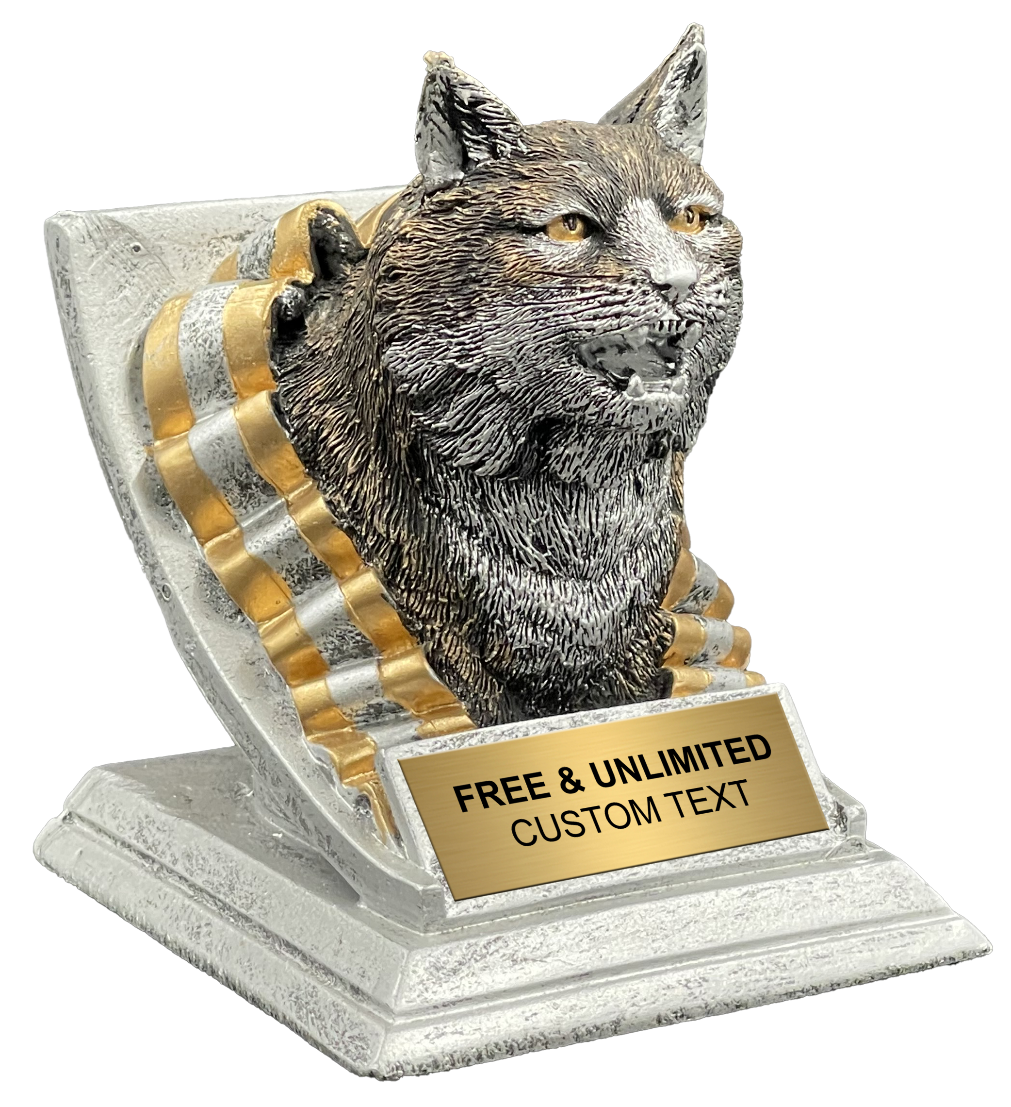 Custom Bobcat Spirit Mascot Trophy