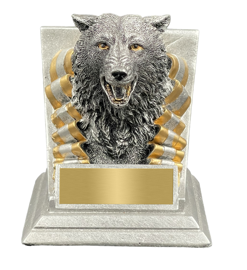 Wolf Spirit Mascot Trophy Custom Front