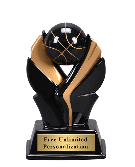 Black and Gold Wing Basketball Trophy