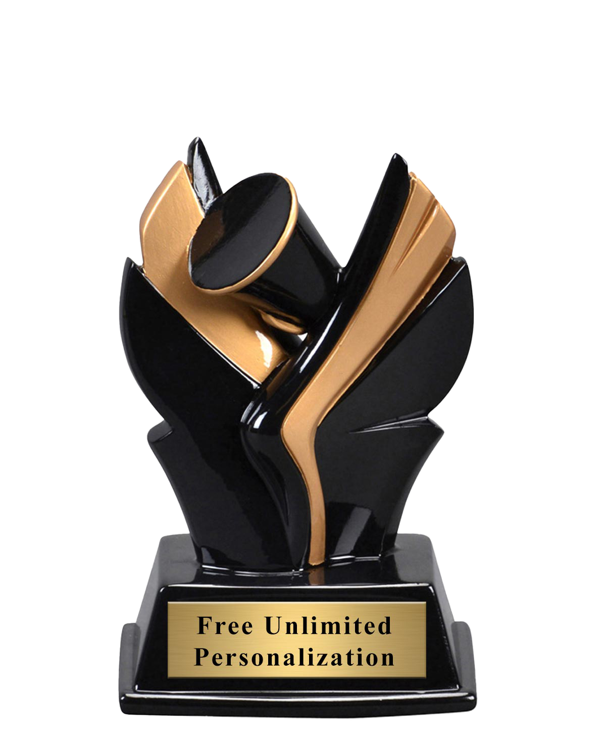 Black and Gold Wing Cheer Trophy