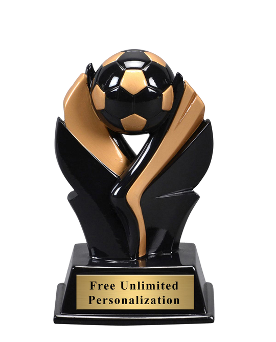 Black and Gold Wing Soccer Trophy