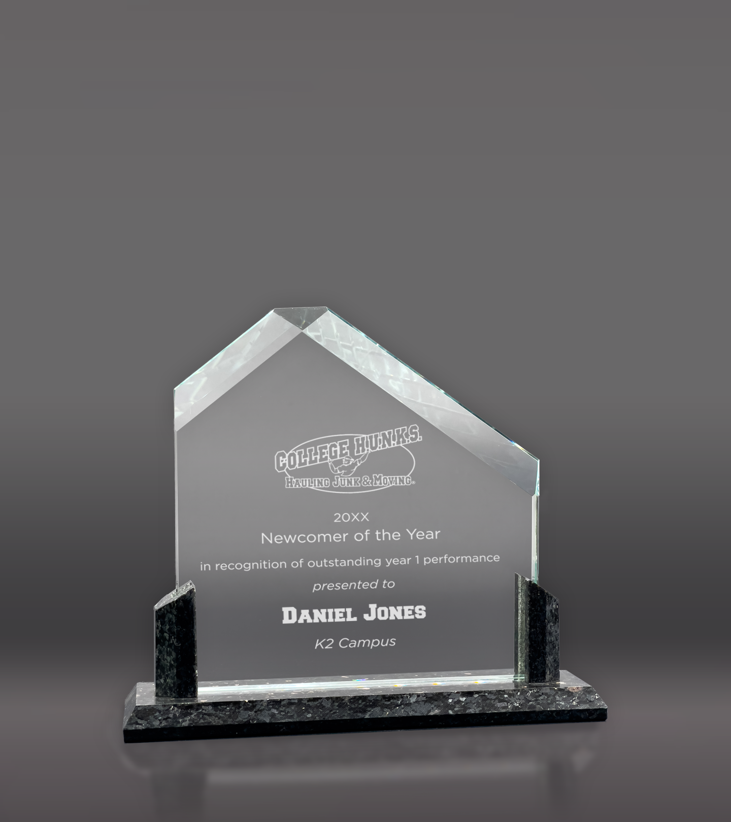 Custom Engraved Summit Glass Granite Award 