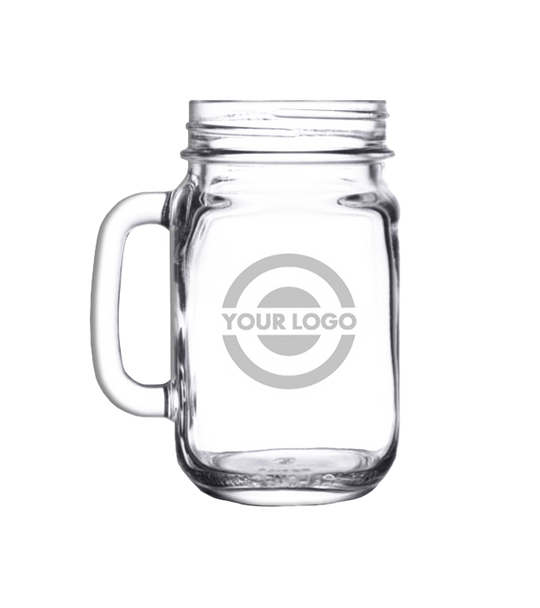 Engraved Mason Jar with Handle