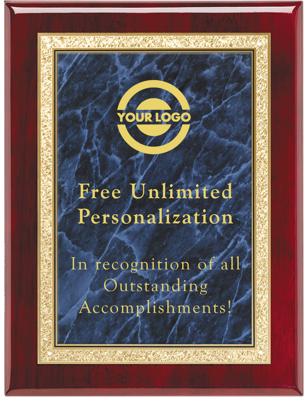 Blue Marble Classic Rosewood Plaque