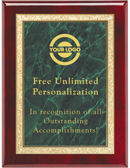 Green Marble Classic Rosewood Plaque