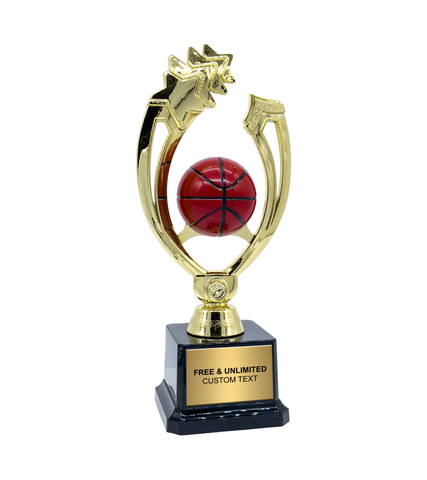 Custom Engraved Star Triumph Basketball Trophy 