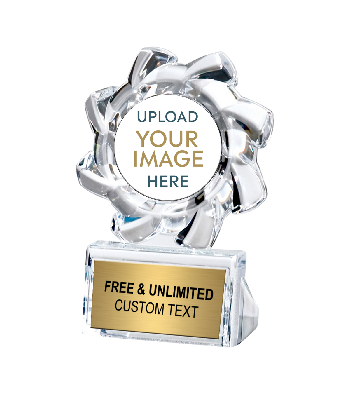 Custom Insert Trophy Acrylite Sunflower Custom Insert Trophy