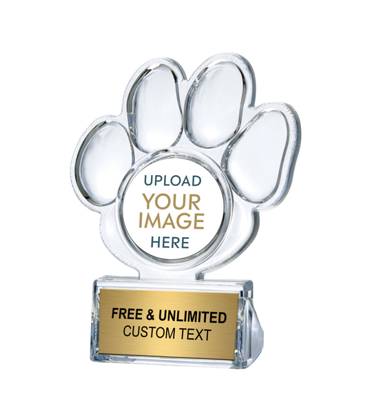 Acrylite Paw Custom Insert Trophy