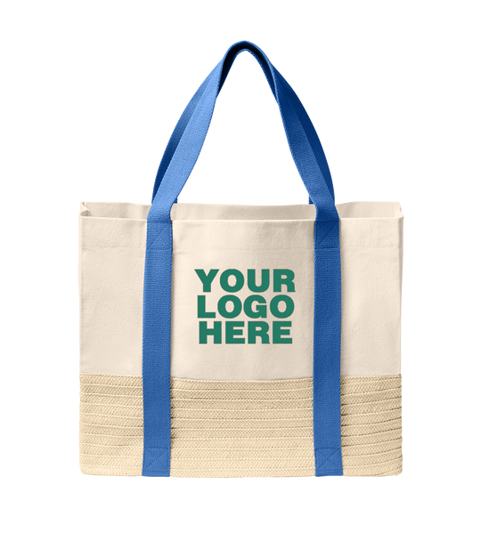 Custom Printed Straw Market Tote Bag