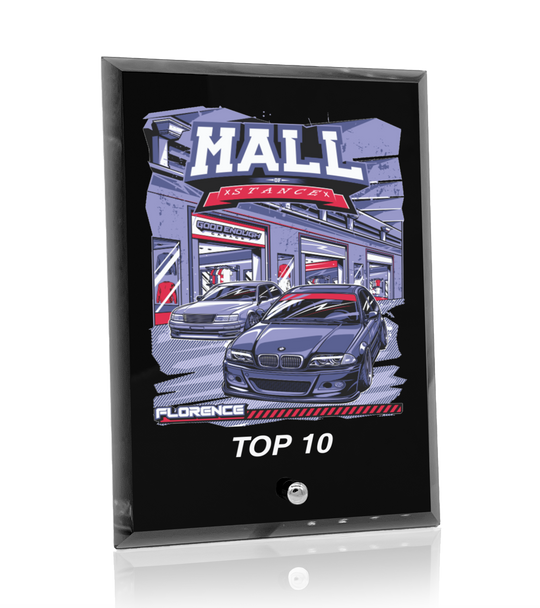 Color Printed Black Standing Glass Award