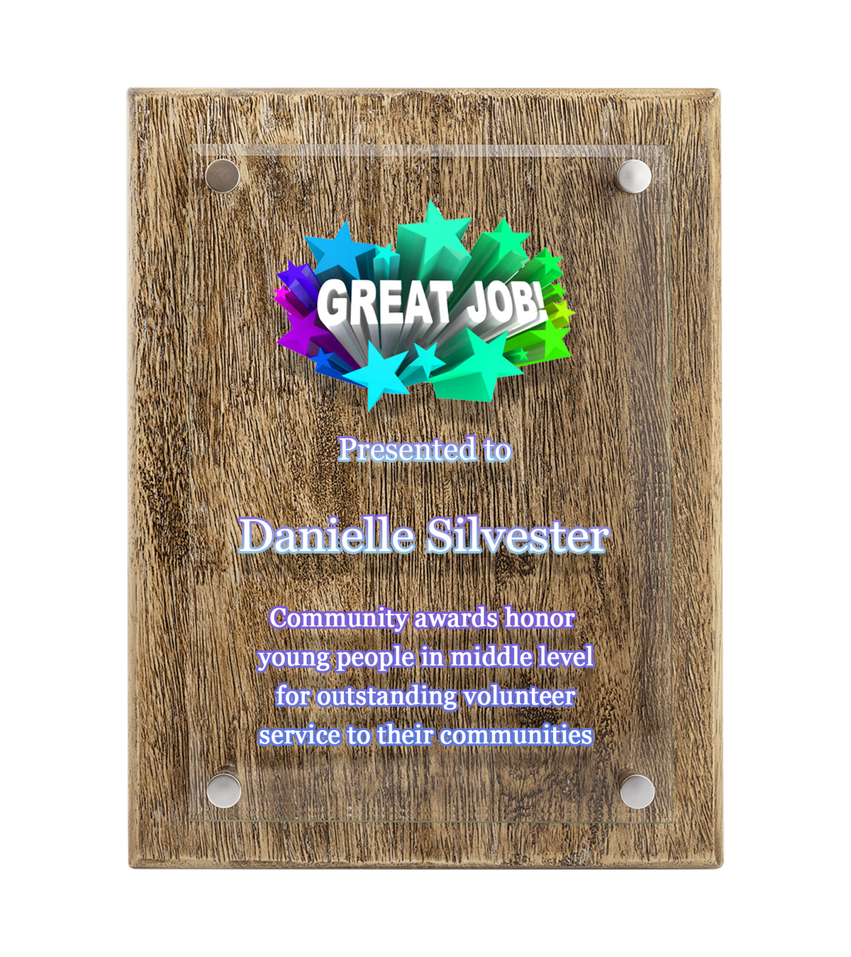 Color Printed Barnwood Floating Glass Plaque