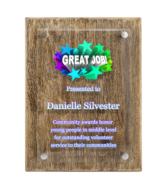 Color Printed Barnwood Floating Glass Plaque