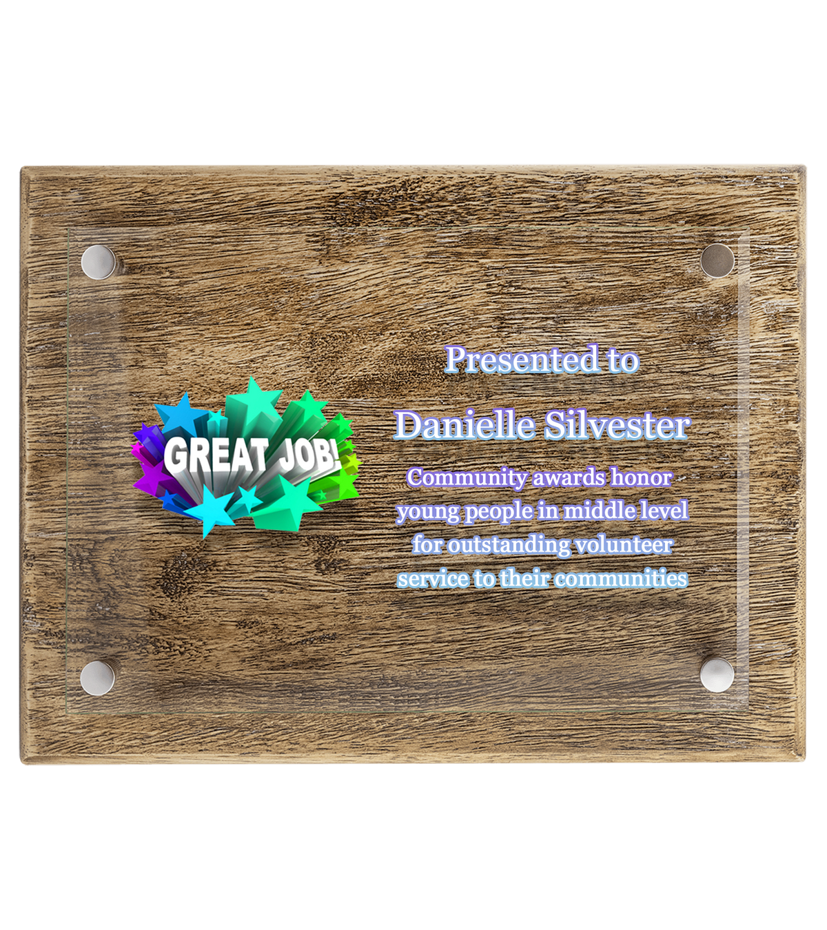 Color Printed Barnwood Floating Glass Plaque
