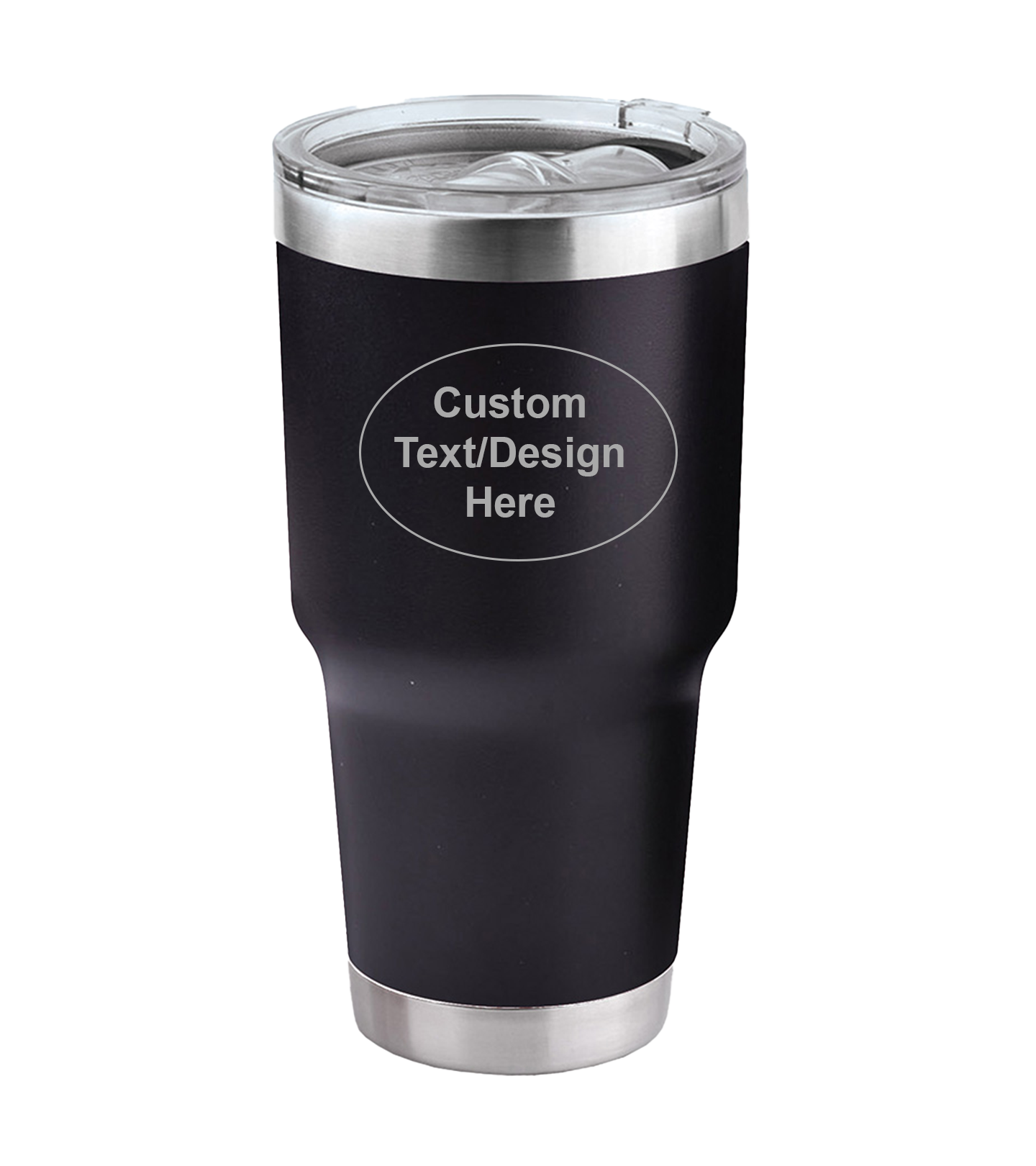 30 Oz Custom Insulated Black Tumbler With Engraving