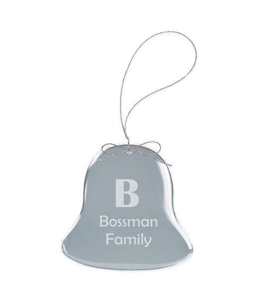 Custom Clear Bell Glass Ornament
