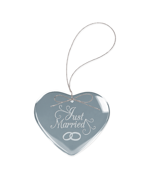 Custom Clear Heart Glass Ornament