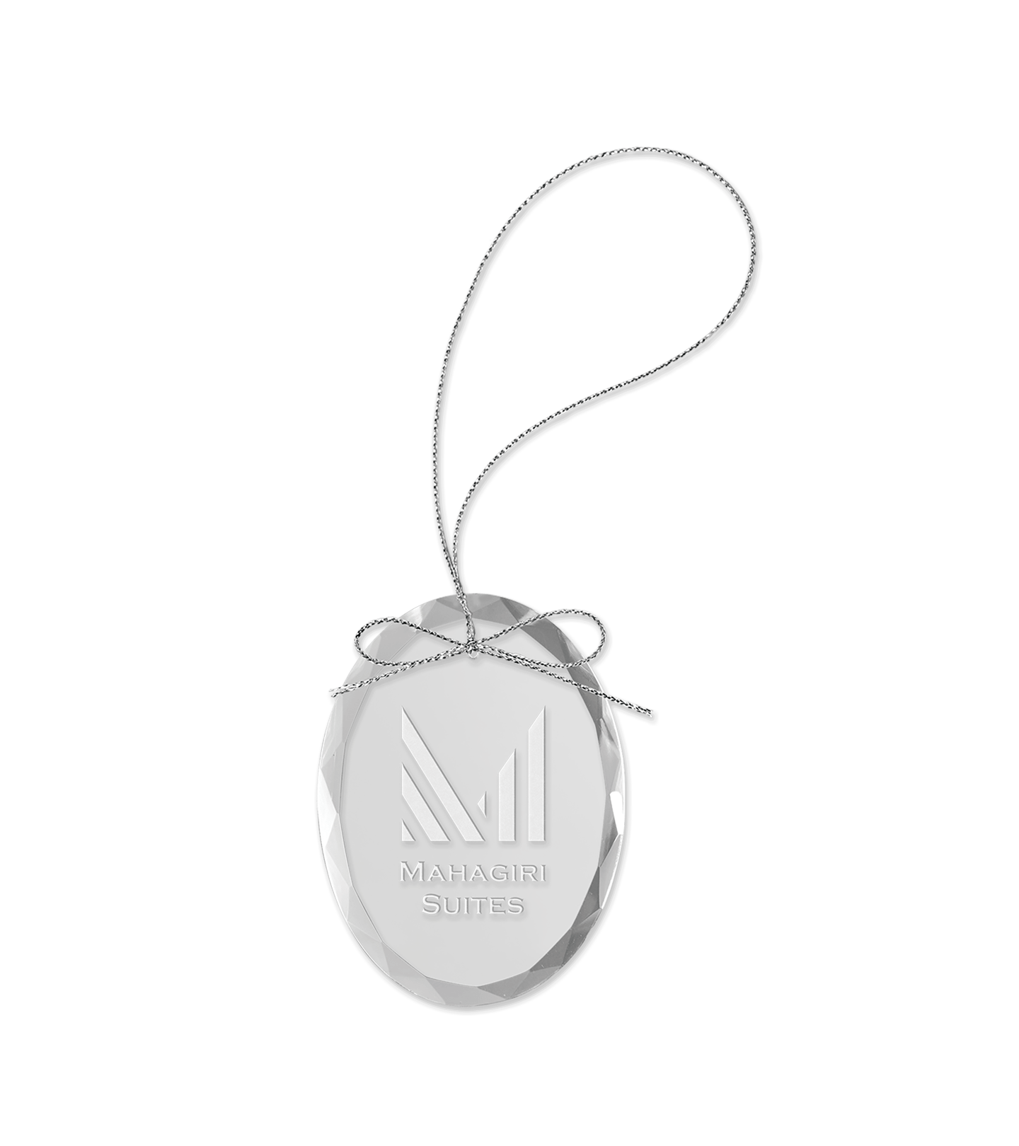 Custom Clear Oval Glass Ornament