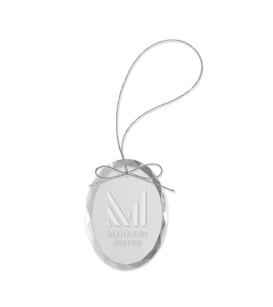 Custom Clear Oval Glass Ornament