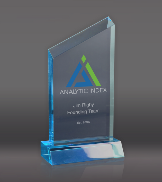 Color Printed Wedge Acrylic Award - Blue