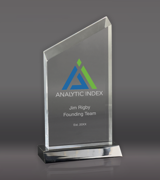 Color Printed Wedge Acrylic Award - Clear
