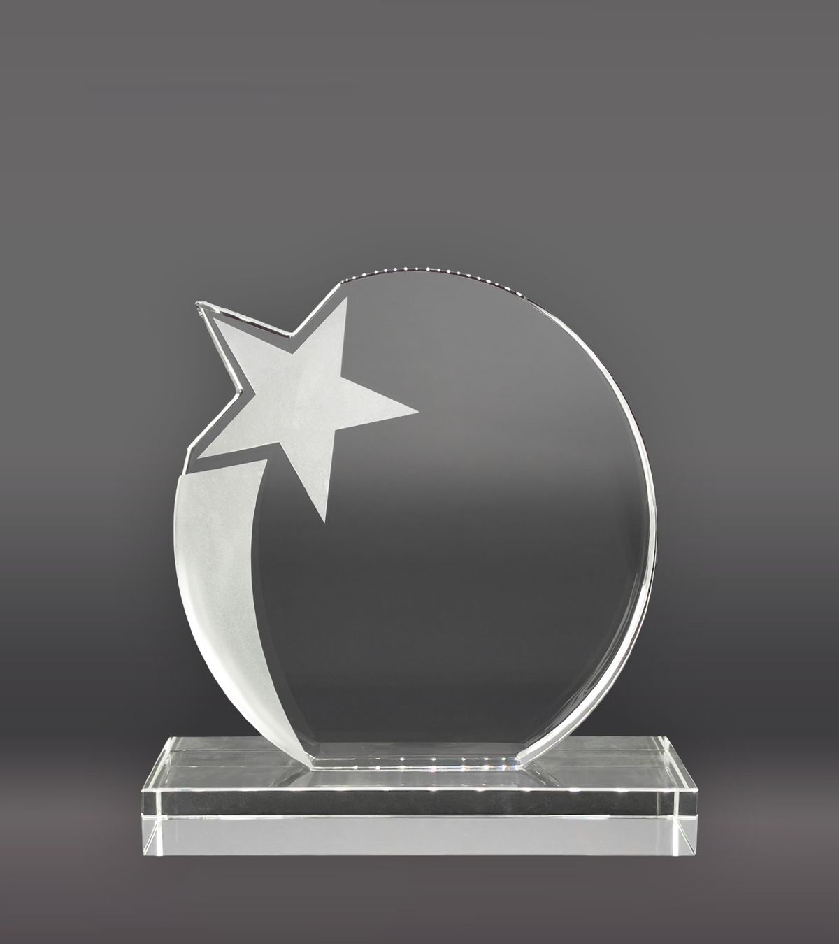 Shooting Star Circle Crystal Front