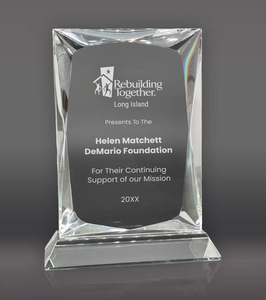Square Plate Crystal Award