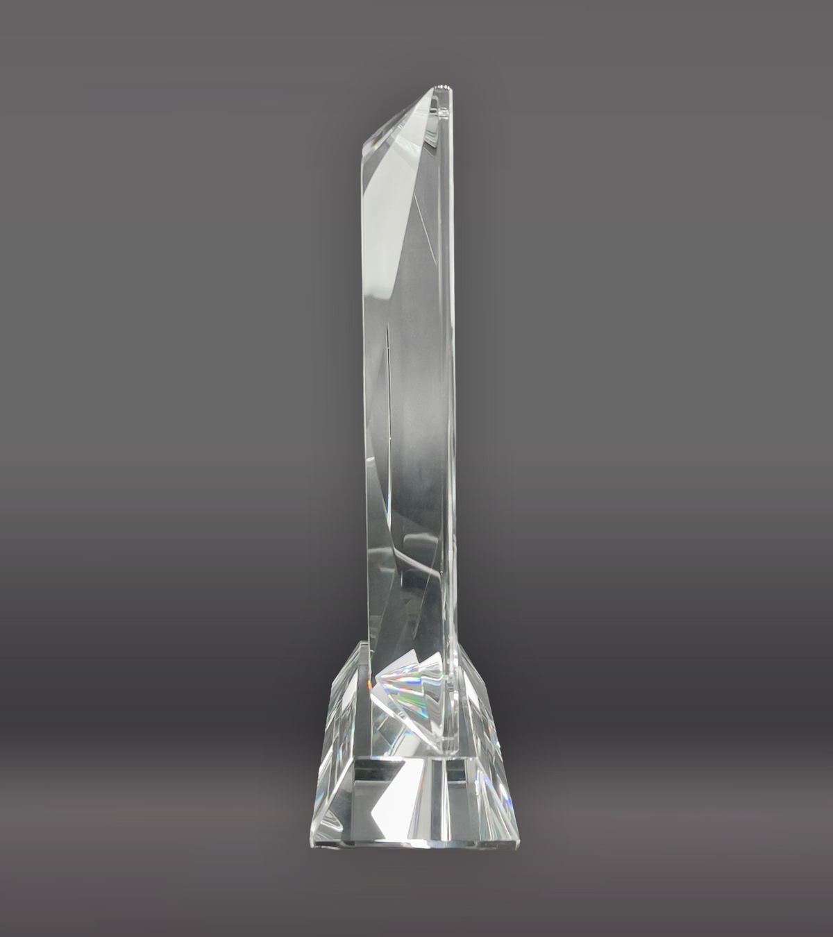 Square Plate Crystal Award Side
