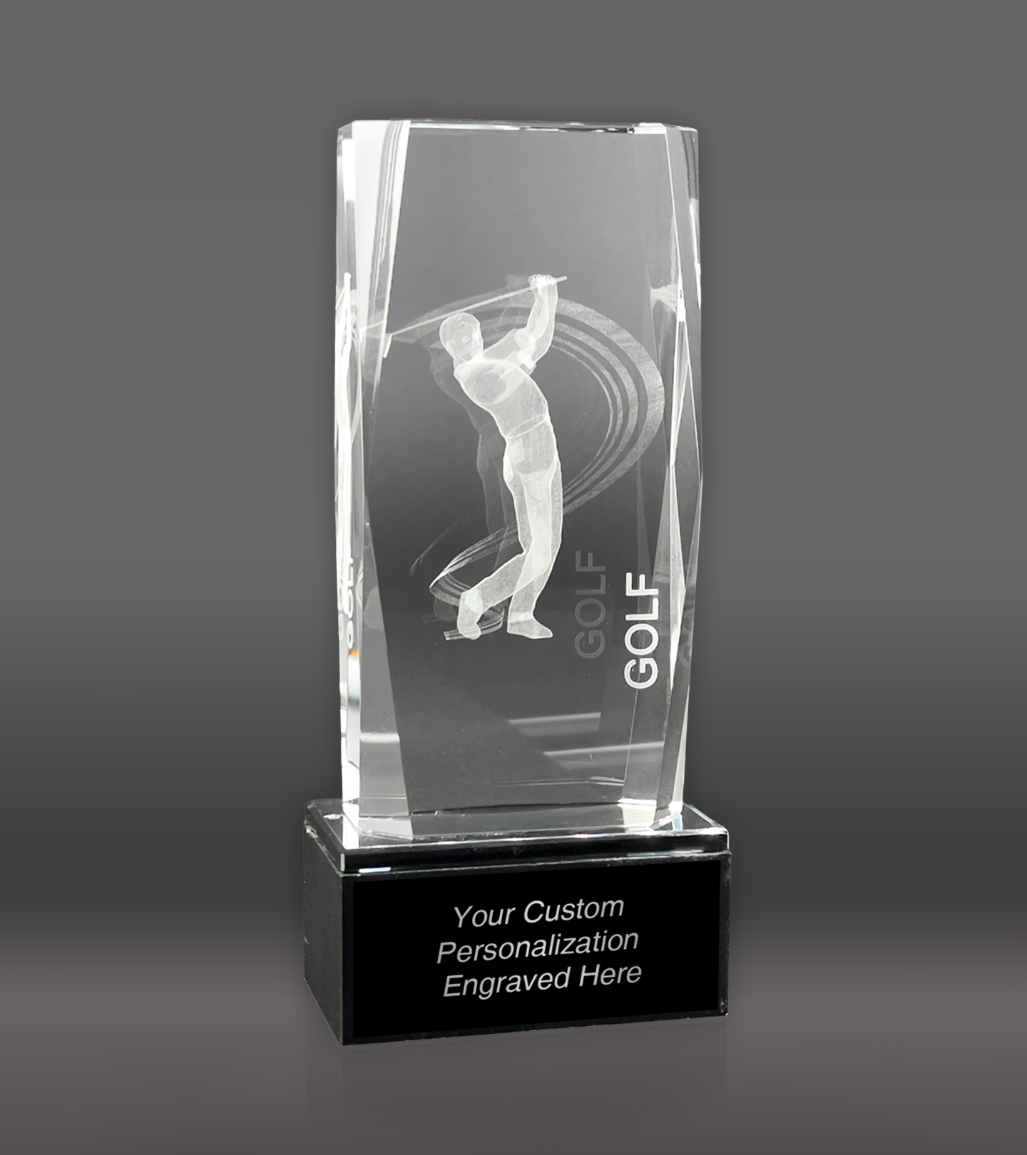 3D Sports Golf Crystal w/ Base