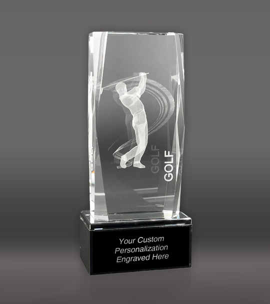 3D Sports Golf Crystal w/ Base