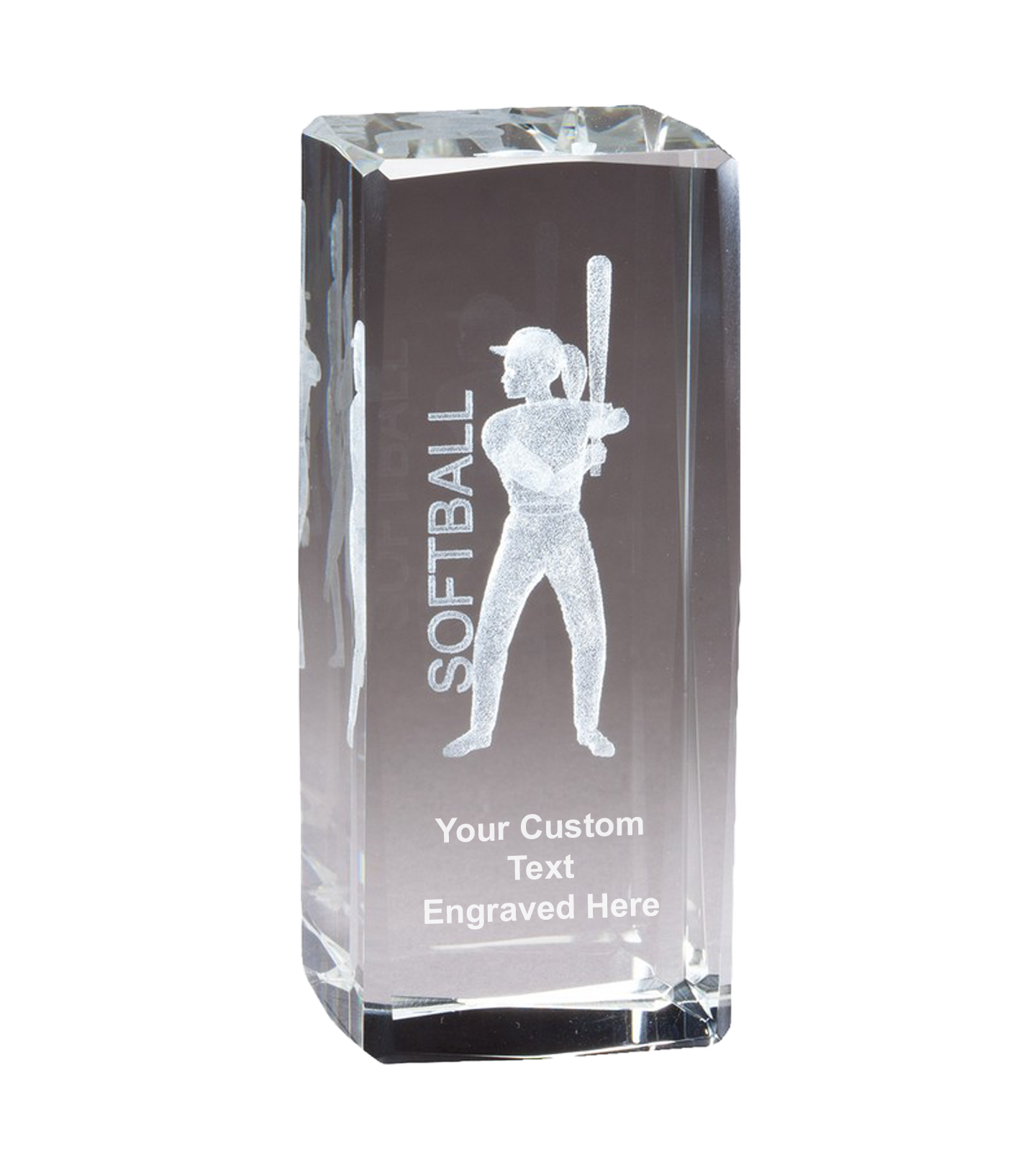 3D Softball Sports Crystal