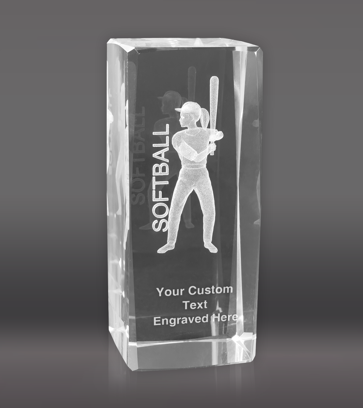 3D Softball Sports Crystal