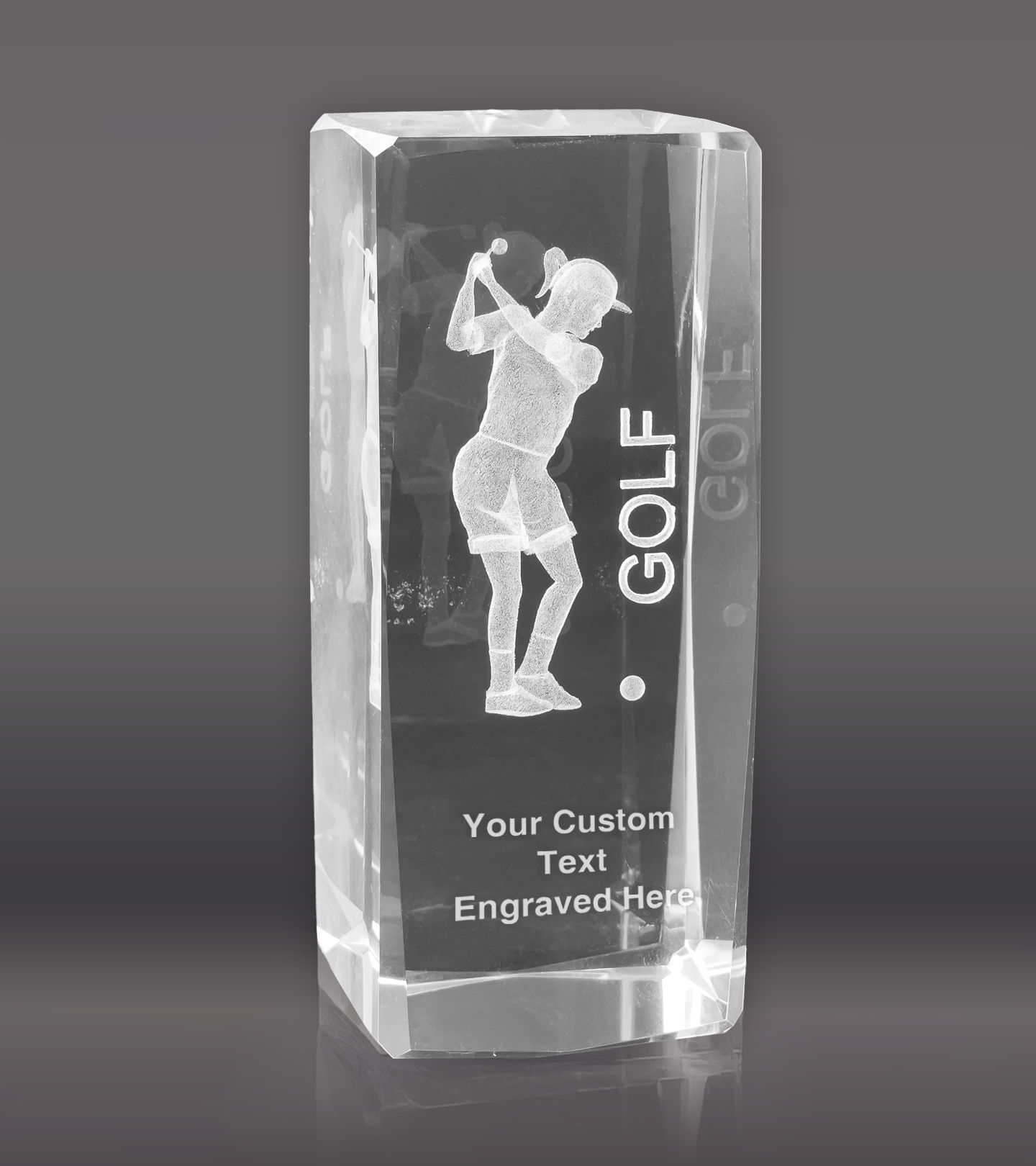 3D Golf Sports Crystal – Female