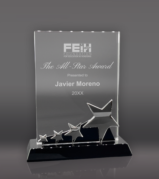 Four-Star Rectangle Crystal Award