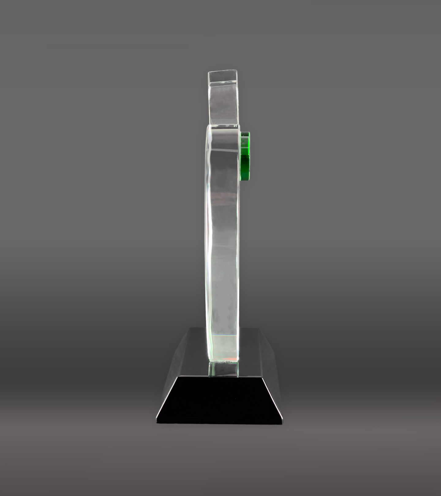 Crystal Apple with Green Leaf