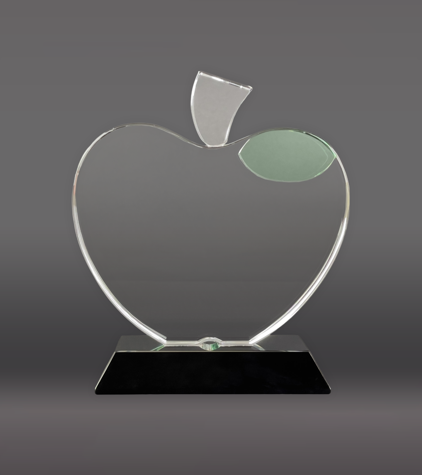 Crystal Apple with Green Leaf