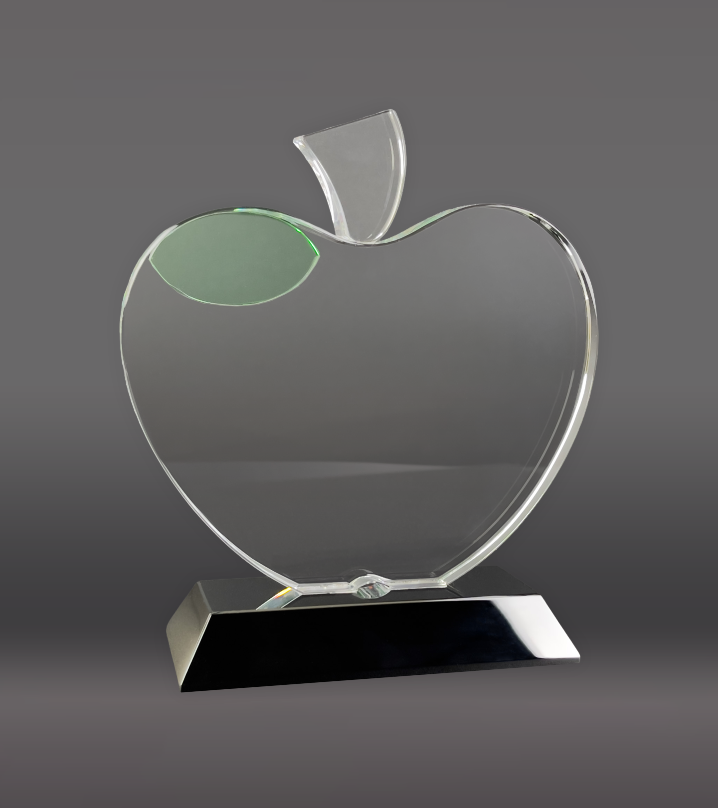 Crystal Apple with Green Leaf REAR