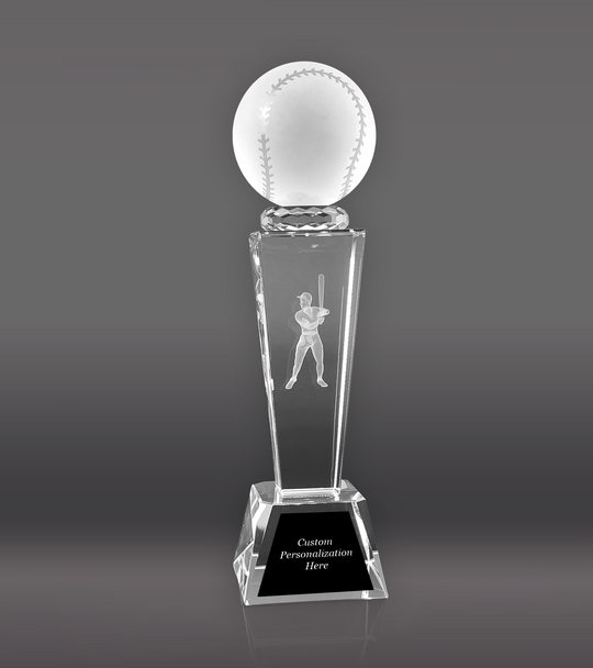 Sports Crystal Baseball Trophy