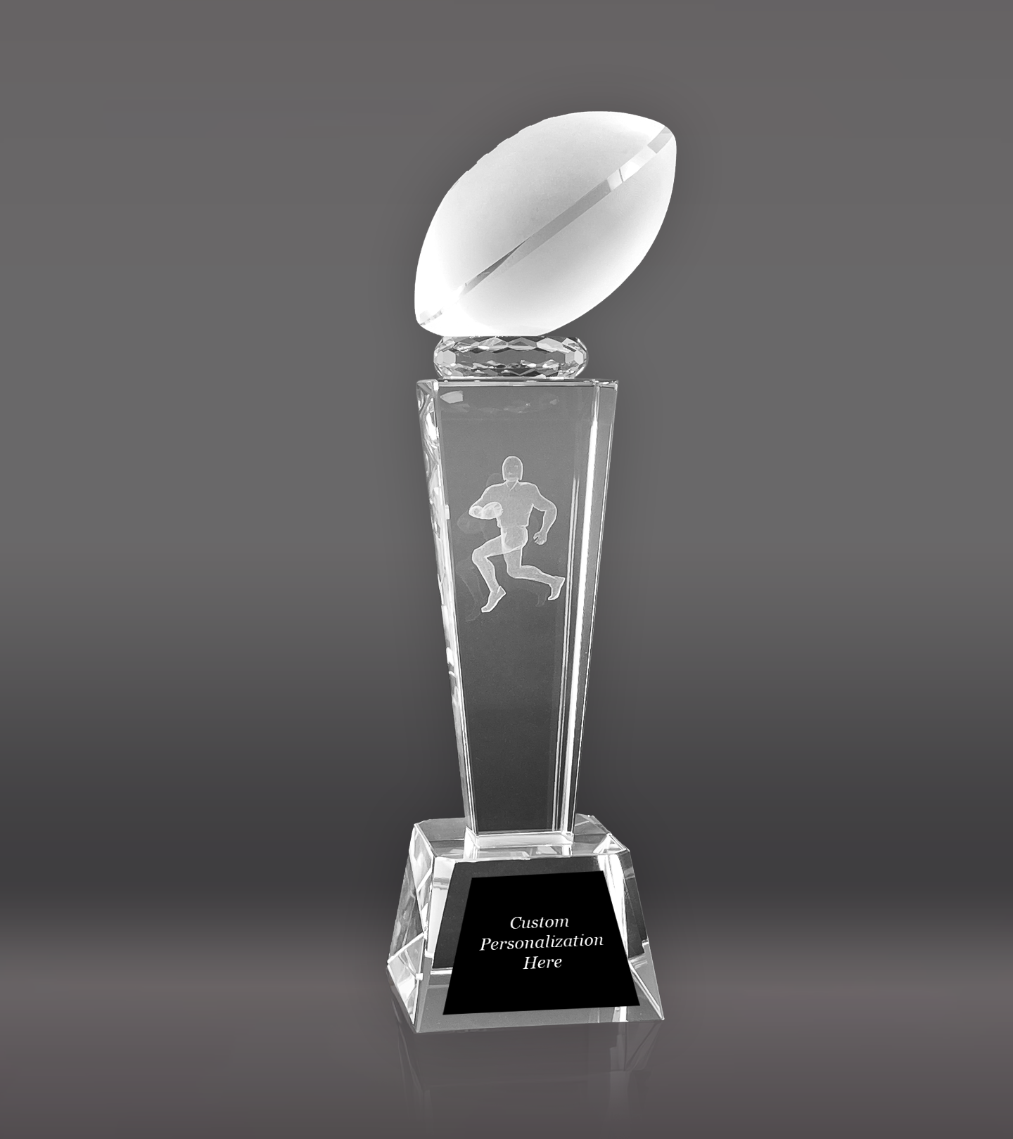 Sports Crystal Football Trophy