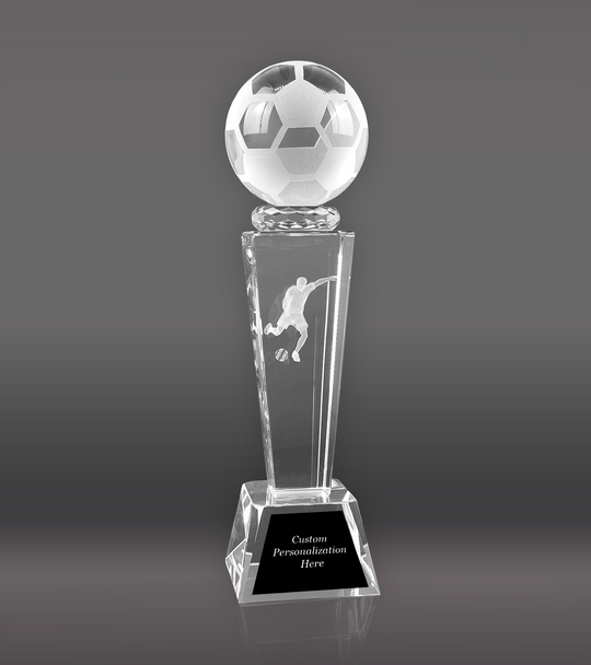 Sports Crystal Soccer Award - Male