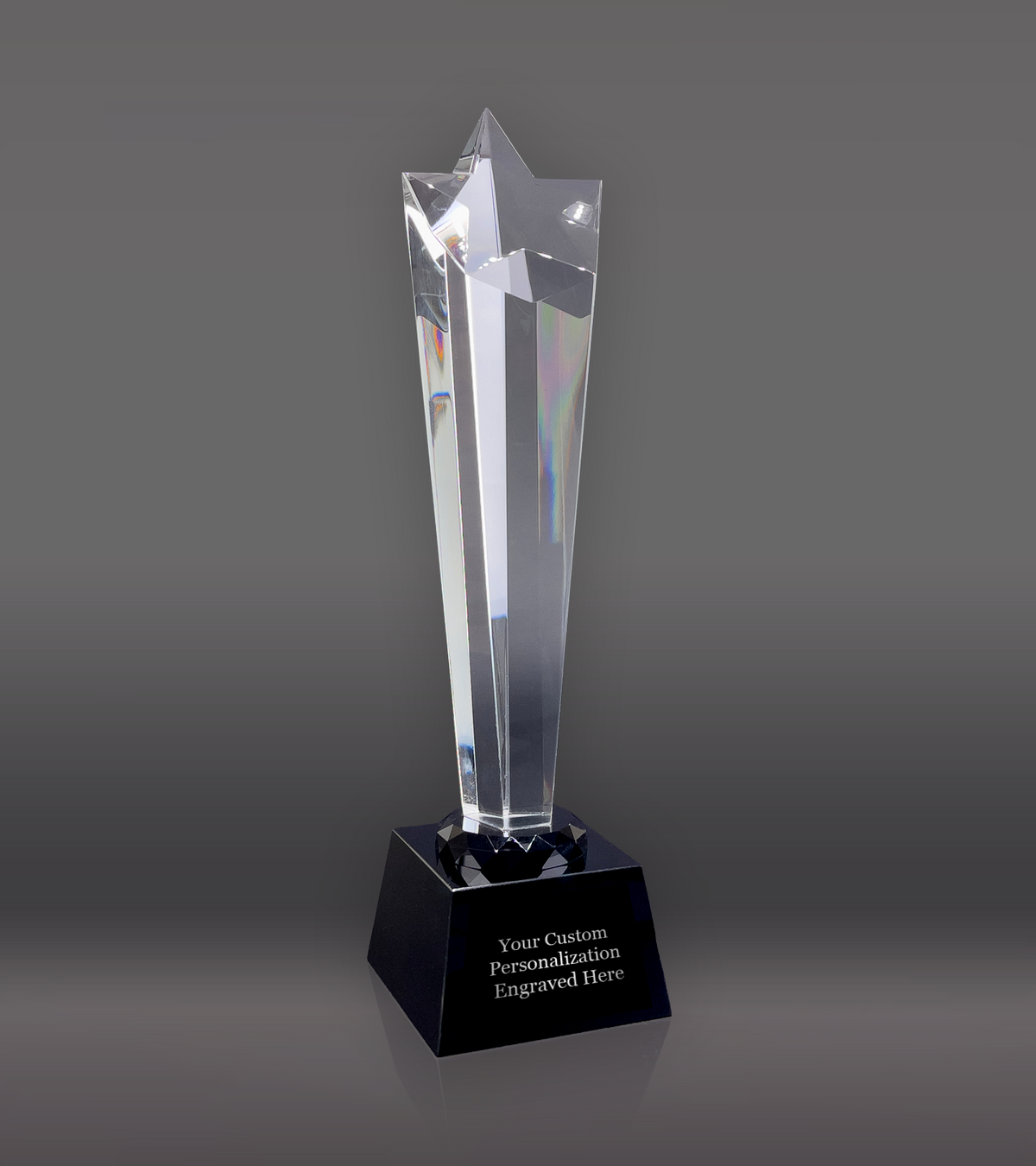 Custom Engraved Crystal Rising Star Award
