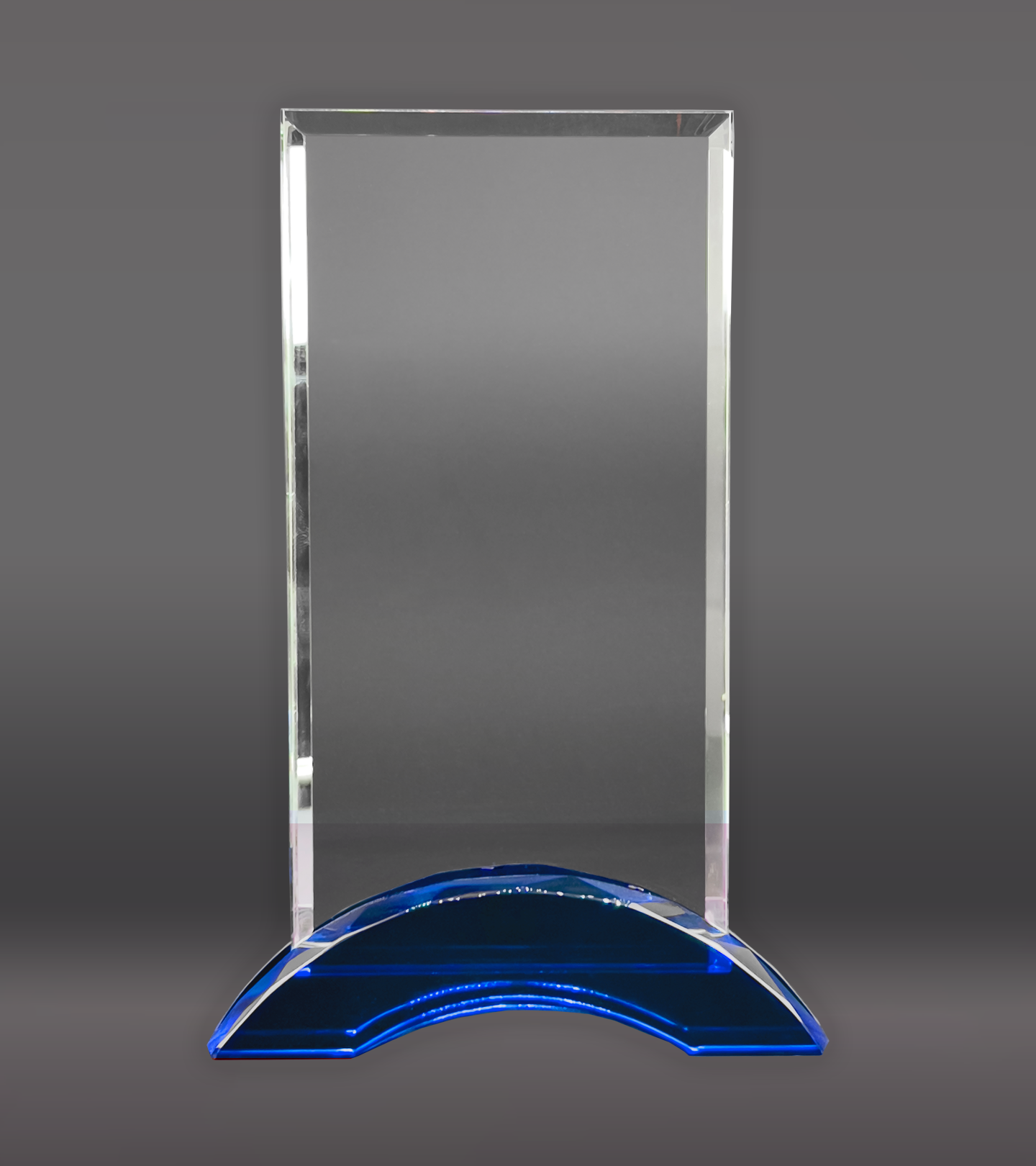 Rectangle Glass With Blue Base Rear