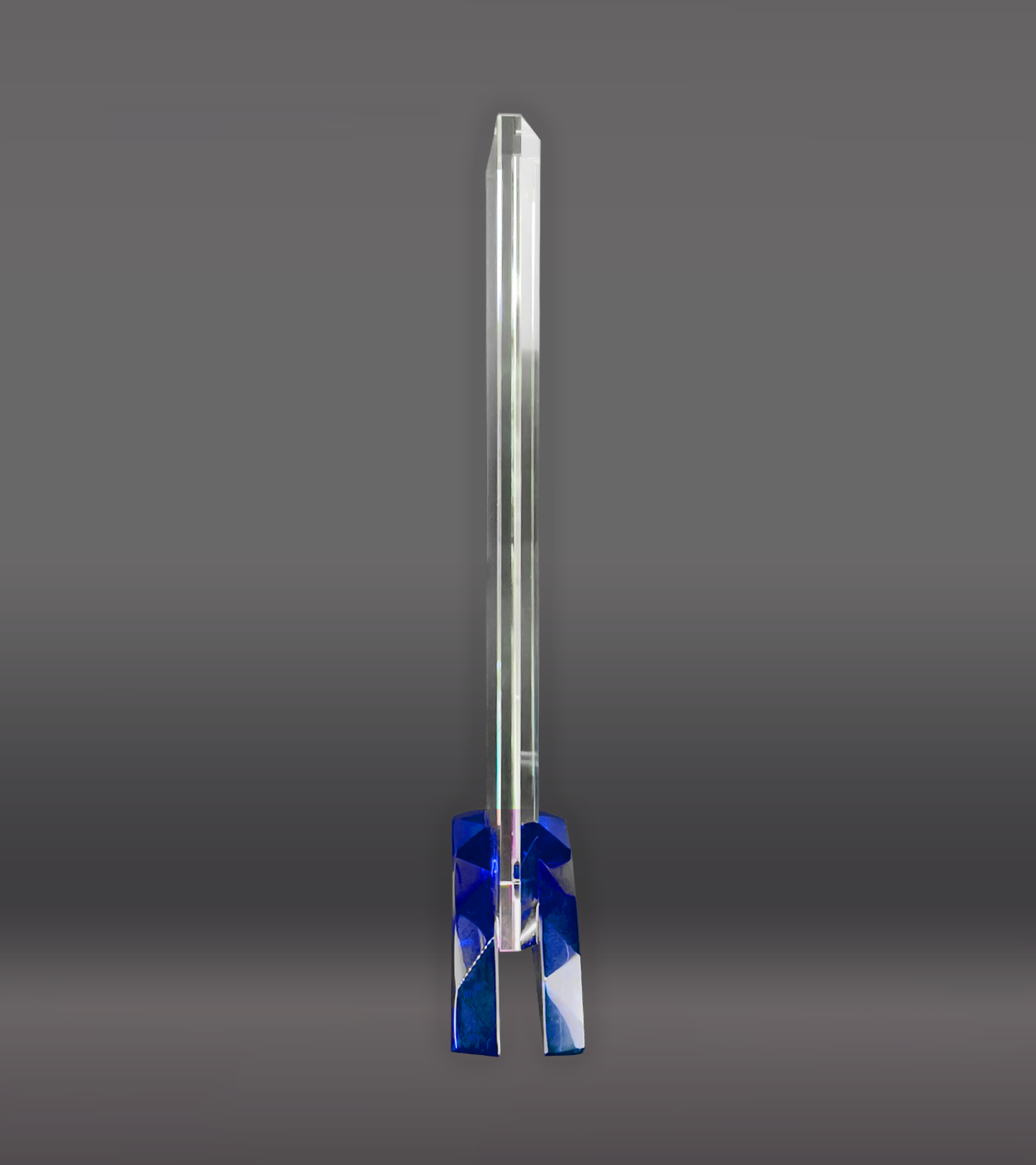 Rectangle Glass With Blue Base