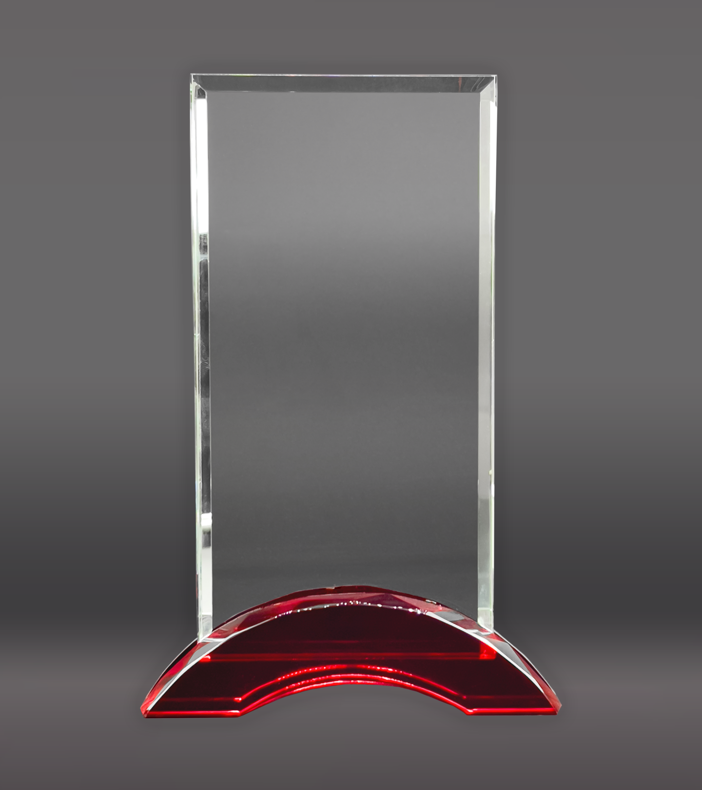 Rectangle Glass With Red Base Rear