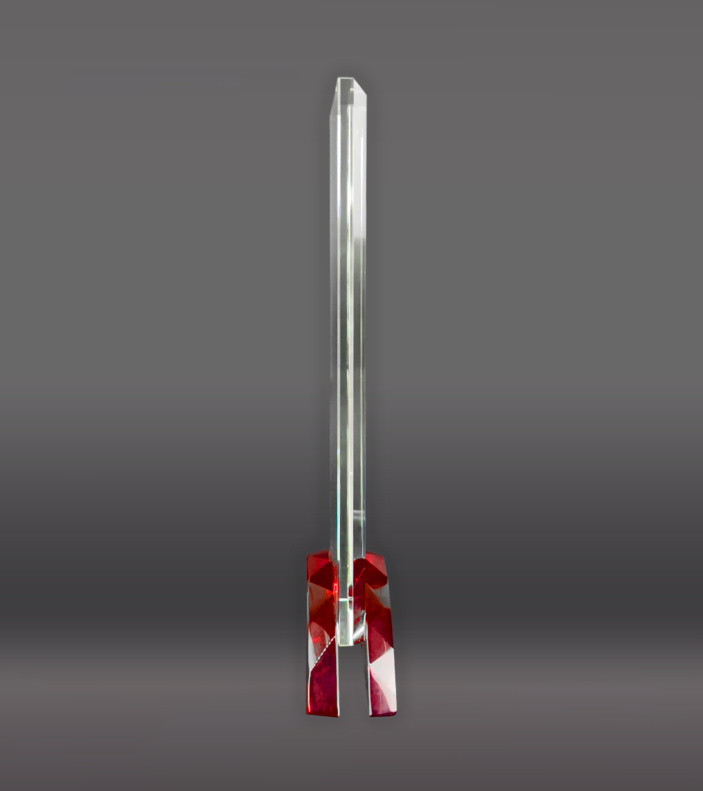 Rectangle Glass With Red Base