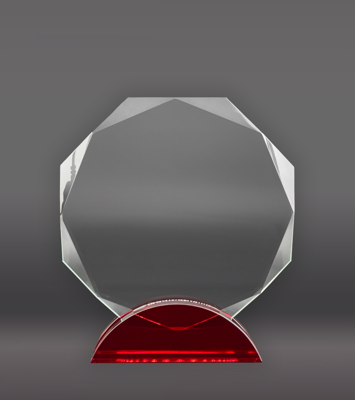 Octagon Glass With Red Base