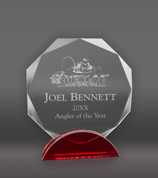 Octagon Glass With Red Base
