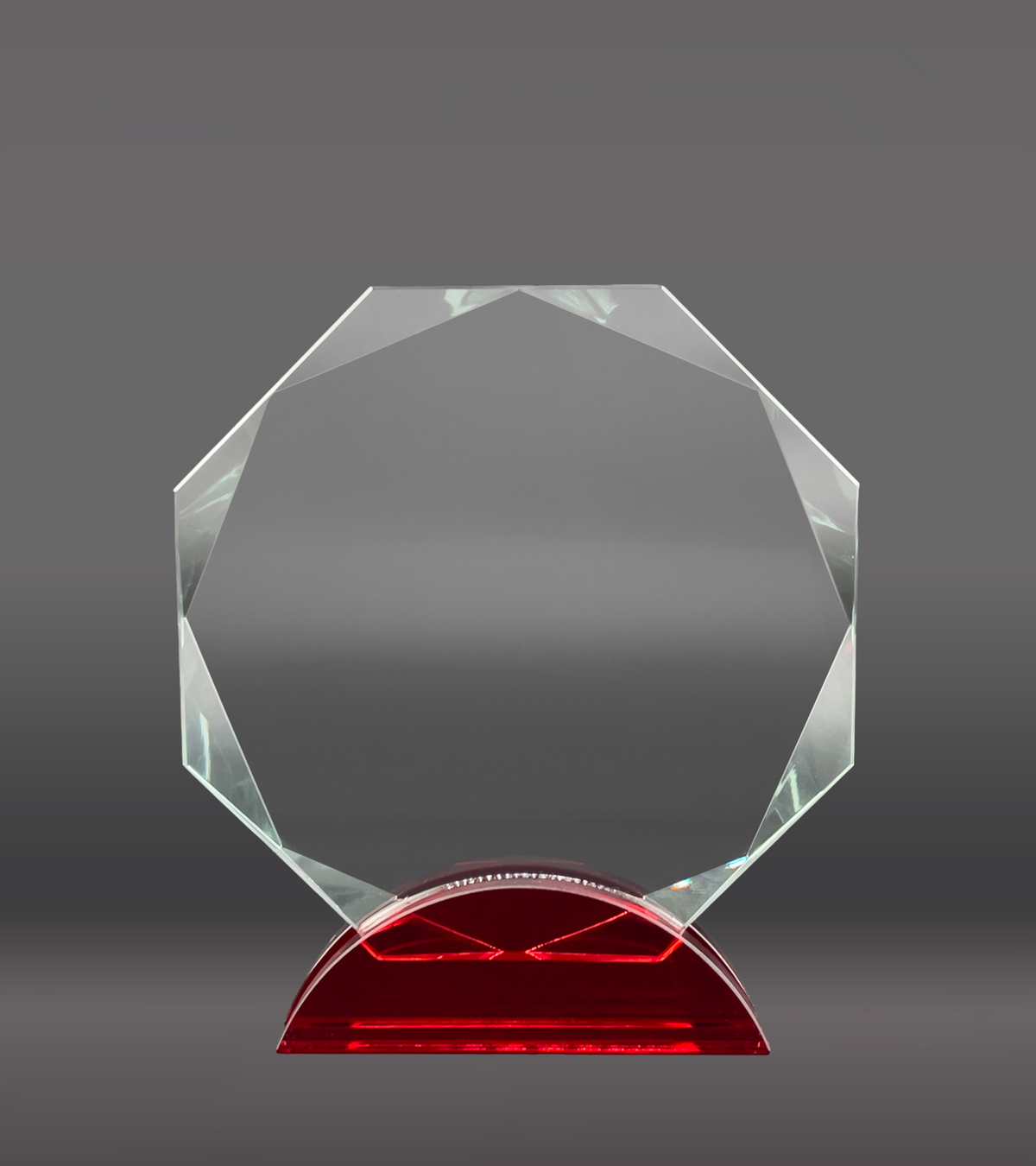 Octagon Glass With Red Base