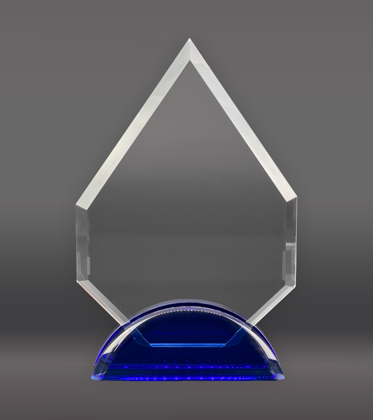 Arrowhead Crystal Award with Blue Base