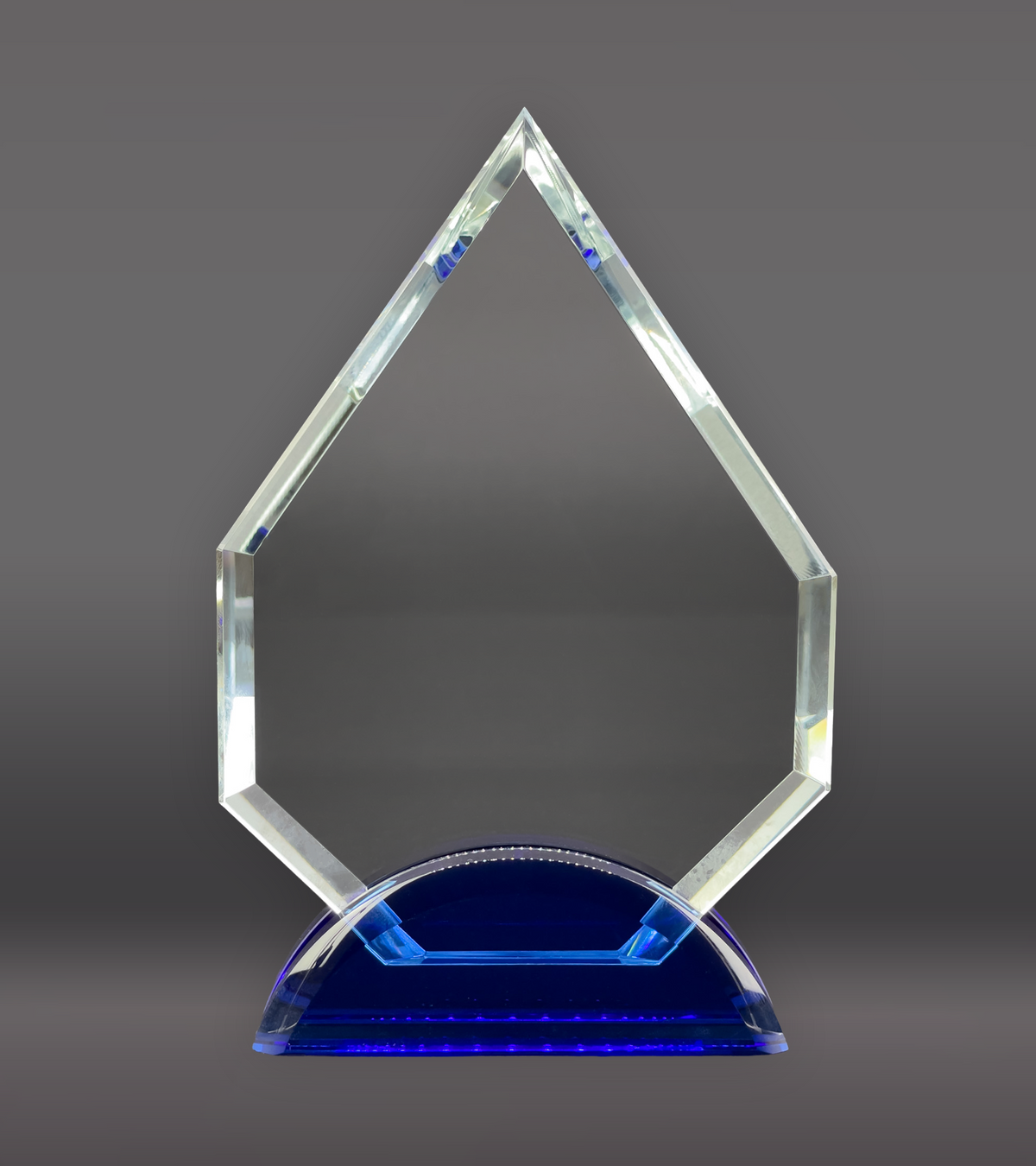 Arrowhead Crystal Award with Blue Base