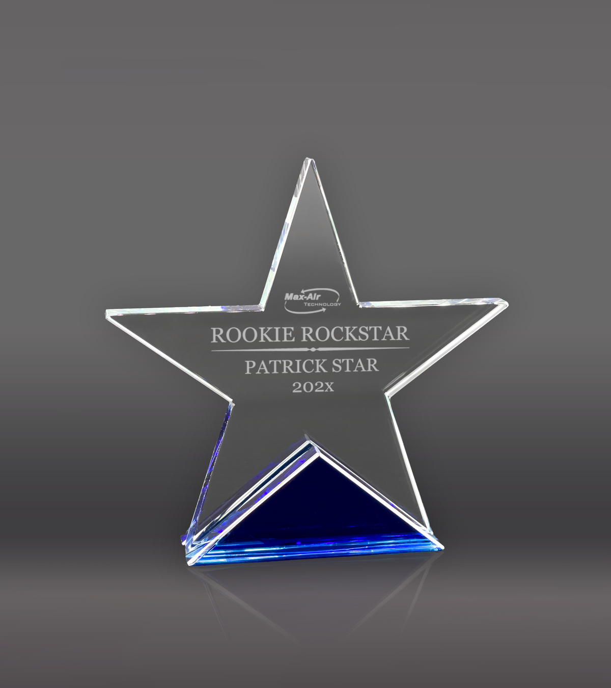 Star Crystal Award with Blue Base